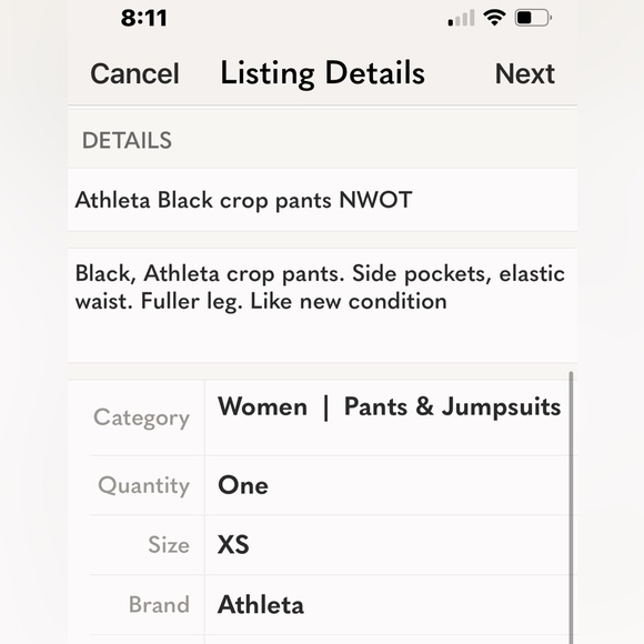 Athleta wide leg crop pants NWOT - Picture 13 of 13